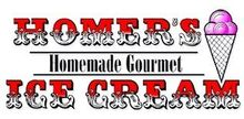 The logo of homers ice cream - homemade gourmet