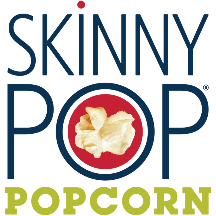 The logo of skinny pop - popcorn