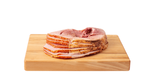 A fire-glazed, spiral-sliced ham.