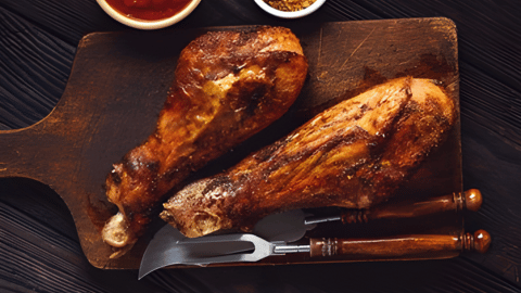 Roasted turkey breast and dark meat pieces.